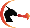Fire breathing dragon portfolio logo for Luis' site